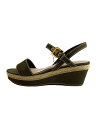 【中古】MIU MIU◆サンダル/38.5/KHK/キャンバス【シューズ】