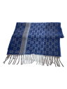 【中古】GUCCI◆マフラー/カシミア/BLU/総柄/メンズ/GG柄/カシミヤブレンドマフラー【服飾雑貨他】