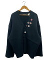 【中古】ALMOSTBLACK◆カーディガン(厚手)/3/コットン/BLK【メンズウェア】
