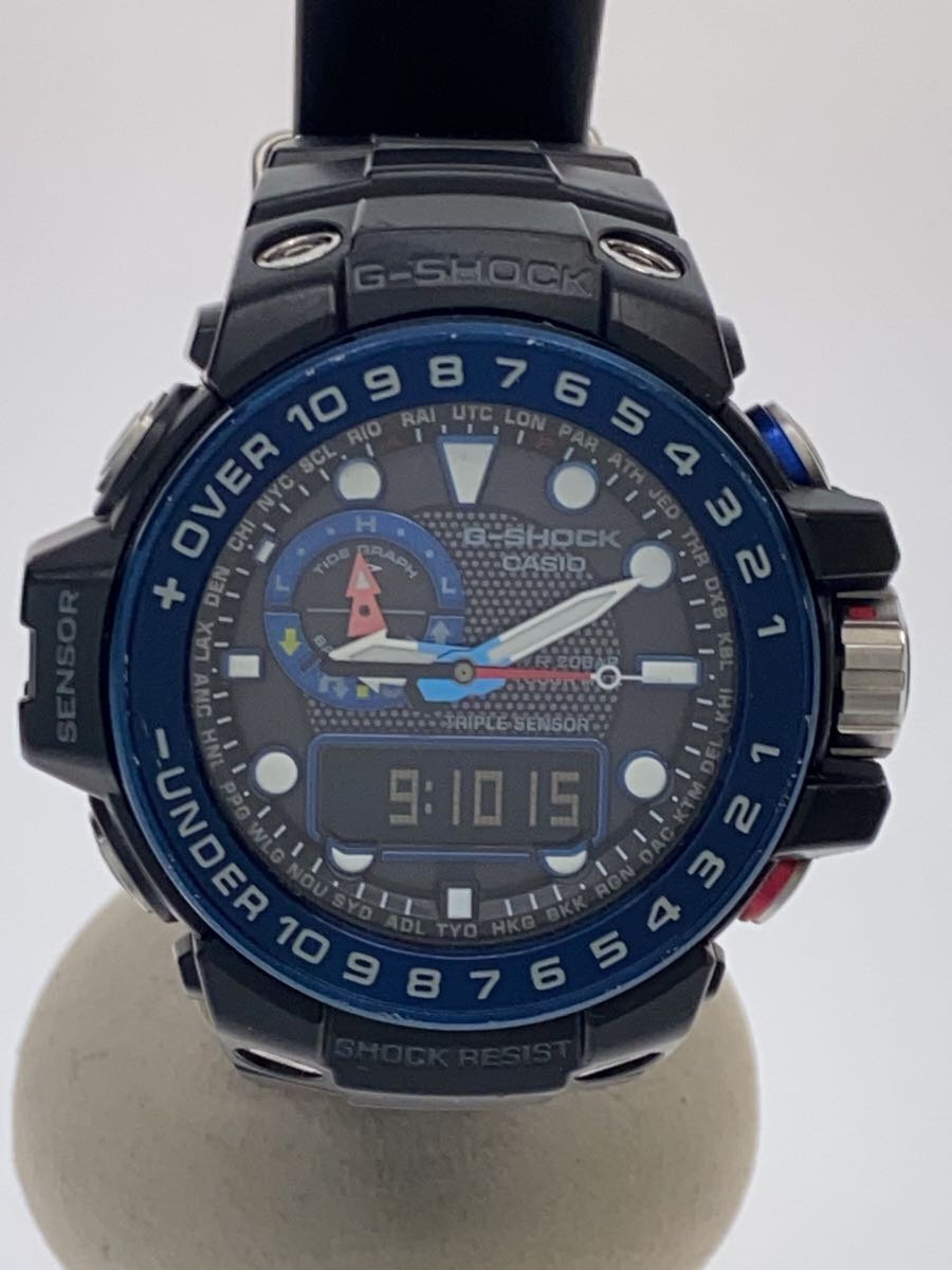 【中古】CASIO◆ソーラー腕時計/デジアナ/ラバー/GWN-1000B-1BJF【服飾雑貨他】