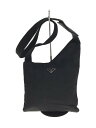 【中古】PRADA◆ショルダーバッグ/ナイロン/BLK/無地/内側汚れ有り【バッグ】