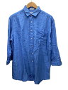 【中古】individualized shirts◆7分袖シャツ/15-28/リネン/BLU/無地【メンズウェア】(4)