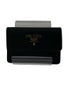 【中古】PRADA◆カードケース/レザー/BLK/無地/メンズ【服飾雑貨他】