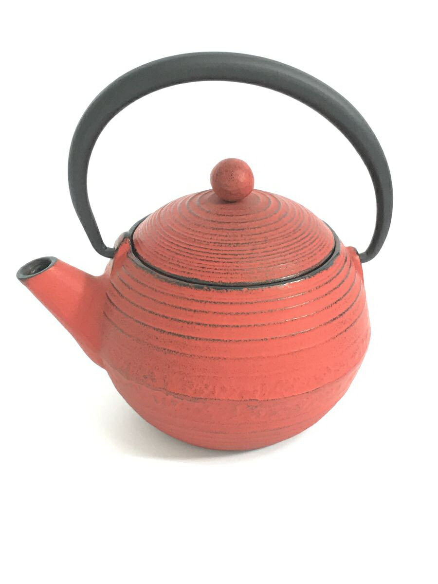 【中古】鋳技 急須 南部鉄器/RED【キッチン用品】