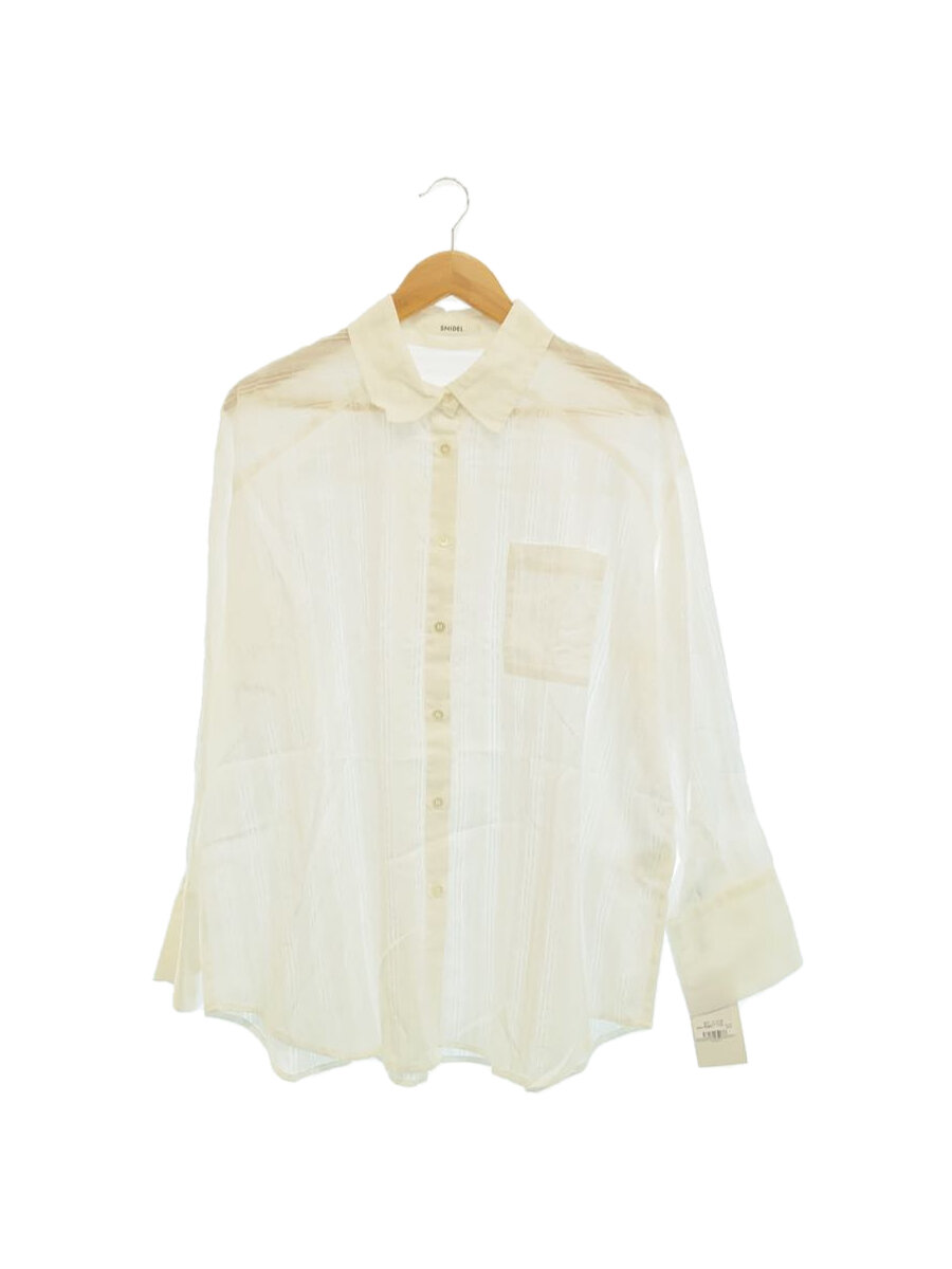 【中古】SNIDEL◆25ss/長袖シャツ/FREE/ホワイト/SWFB251173【レディースウェア】