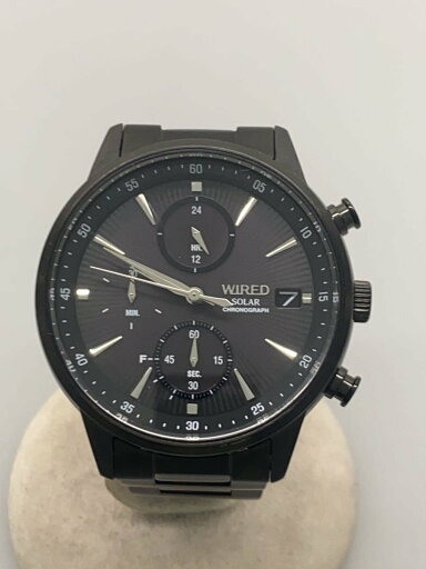 【中古】WIRED◆ソーラー腕時計/アナログ/BLK/BLK/VR43-KZF0【服飾雑貨他】 【中古】WIRED◆ソーラー腕時計/アナログ/BLK/BLK/VR43-KZF0【服飾雑貨他】