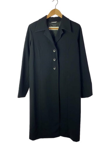 【中古】MARINA RINALDI◆チェスターコート/11/--/BLK/無地【レディースウェア】 【中古】MARINA RINALDI◆チェスターコート/11/--/BLK/無地【レディースウェア】