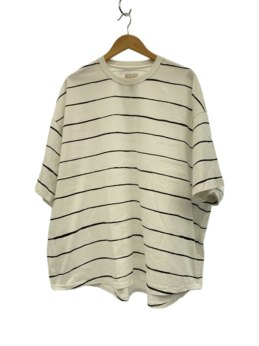 【中古】S.F.C (STRIPES FOR CREATIVE)◆WIDE SIDE STRIPE TEE/ラウンドネックTシャツ/XL/コットン/WHT/ボーダー【メンズウェア】