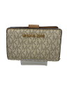 【中古】MICHAEL KORS◆2つ折り財布/--/CRM/総柄/レディース【服飾雑貨他】