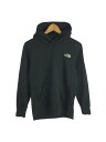 【中古】THE NORTH FACE◆SQUARE LOGO HOODIE_スクエアロゴフーディー/S/コットン/BLK【メンズウェア】