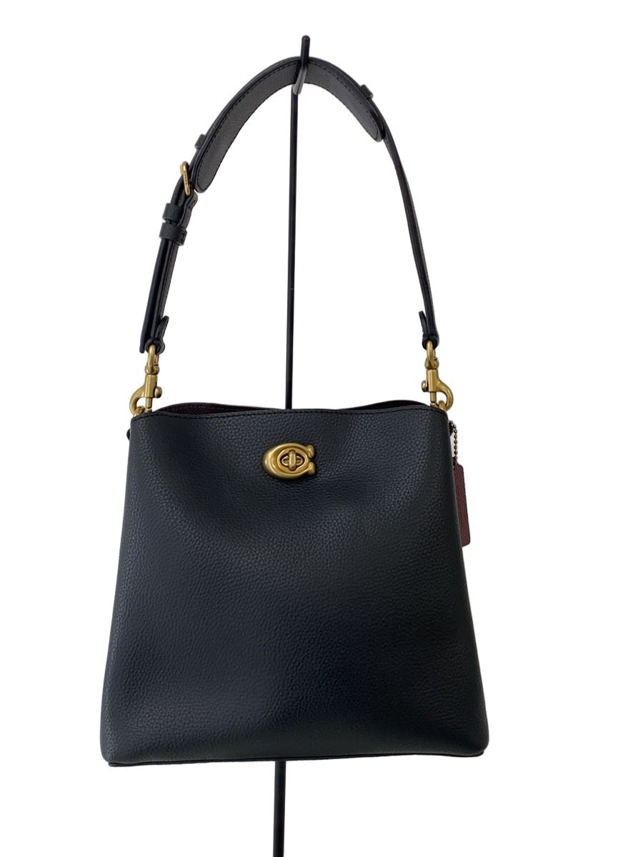 【中古】COACH◆バッグ/レザー/BLK/無地/C3916【バッグ】