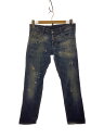 【中古】DSQUARED2◆クラッシュ加工デニム/スキニーパンツ/44/デニム/インディゴ/ペイント/S74LA0488【メンズウェア】(4)