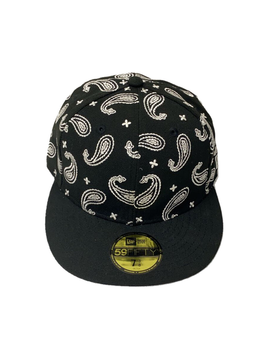 【中古】NEW ERA◆キャップ/7 3/8/BLK/ペーズリー/メンズ【服飾雑貨他】