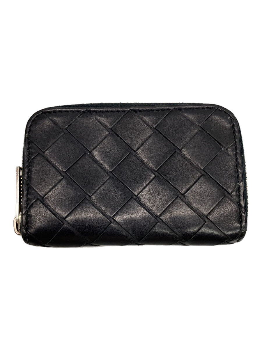 【中古】BOTTEGA VENETA◆イントレチャート/カードケース/コインケース/レザー/BLK/メンズ/S02311605X【服飾雑貨他】