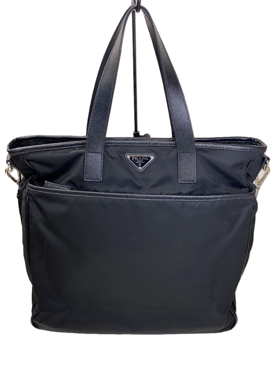 【中古】PRADA◆2WAY/トートバッグ/ナイロン/BLK/2VG033【バッグ】