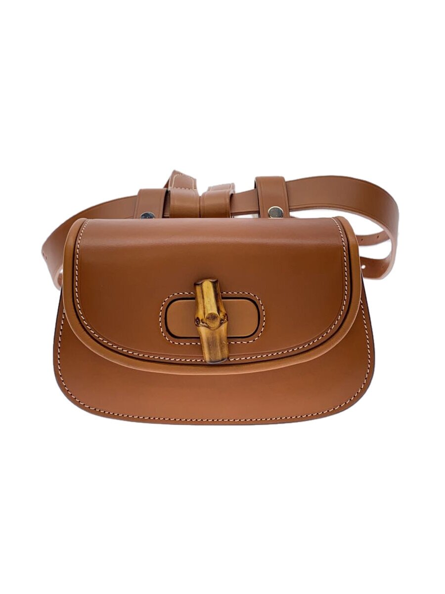 【中古】GUCCI◆バンブー1947/ウエストバッグ/ベルトバッグ/レザー/BRW/681137・213317【バッグ】