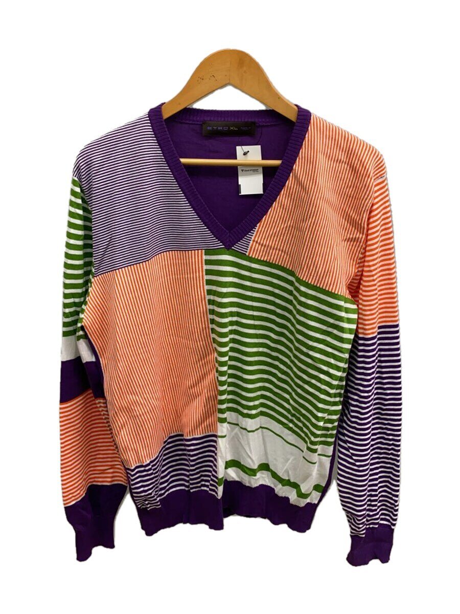 【中古】ETRO◆ニット・セーター(薄手)/XL/ウール/マルチカラー/121-13718-9713/【メンズウェア】