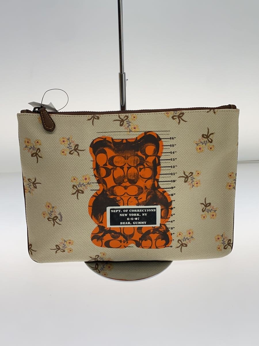 【中古】COACH◆ポーチ/--/BEG【バッグ】