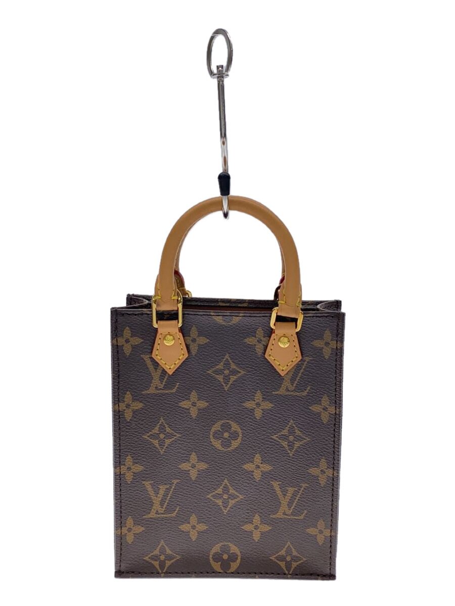 VANESSA BRUNO - 【中古】LOUIS VUITTON◆プティット・サックプラ_モノグラム・キャンバス_BRW/ロゴ/LV/PVC/BRW/総柄【バッグ】