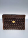 【中古】GUCCI◆ポーチ/レザー/BRW/総柄【バッグ】