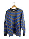 【中古】Blackeyepatch◆長袖Tシャツ/L/コットン/BLU/ストライプ/TACTIC SANS STRIPED L/S TEE BLUE【メンズウェア】