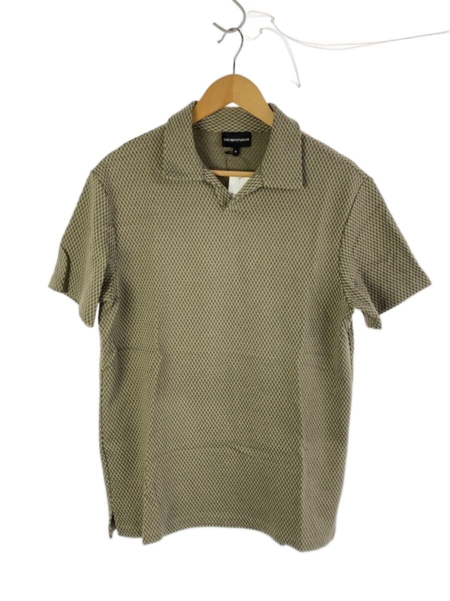 【中古】EMPORIO ARMANI◆ポロシャツ/M/レーヨン/BEG/6R1F7P【メンズウェア】