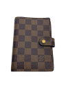 【中古】LOUIS VUITTON◆LOUISVUITTON/ルイヴィトン/アジェンダPM_ダミエ・エベヌ/レザー/ブラウン/レディース【服飾雑貨他】