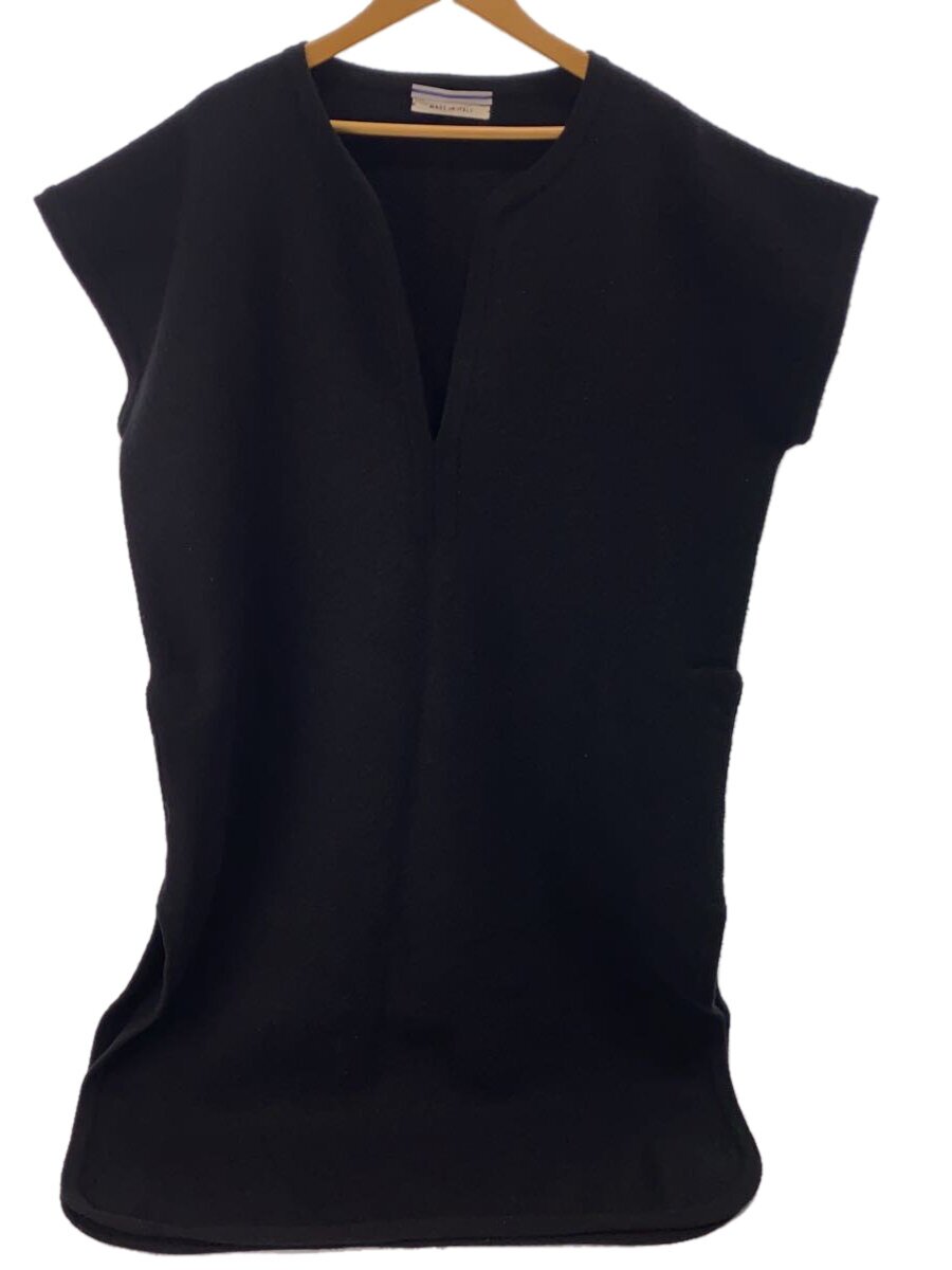 Cristaseya◆ノースリーブワンピース/--/ウール/BLK/無地/FELTED WOOL CAFTAN