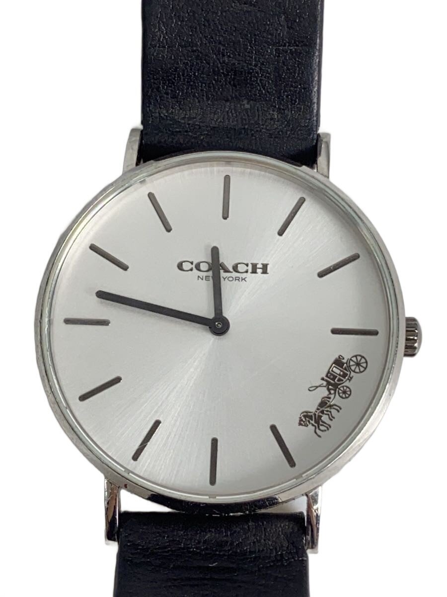 RADO - 【中古】COACH◆クォーツ腕時計/アナログ/ホワイト/ブラック/14503115/CA.120.7.14.1593【服飾雑貨他】
