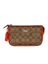 【中古】COACH◆シグネチャー/ポーチ/PVC/ベージュ/F64234【バッグ】