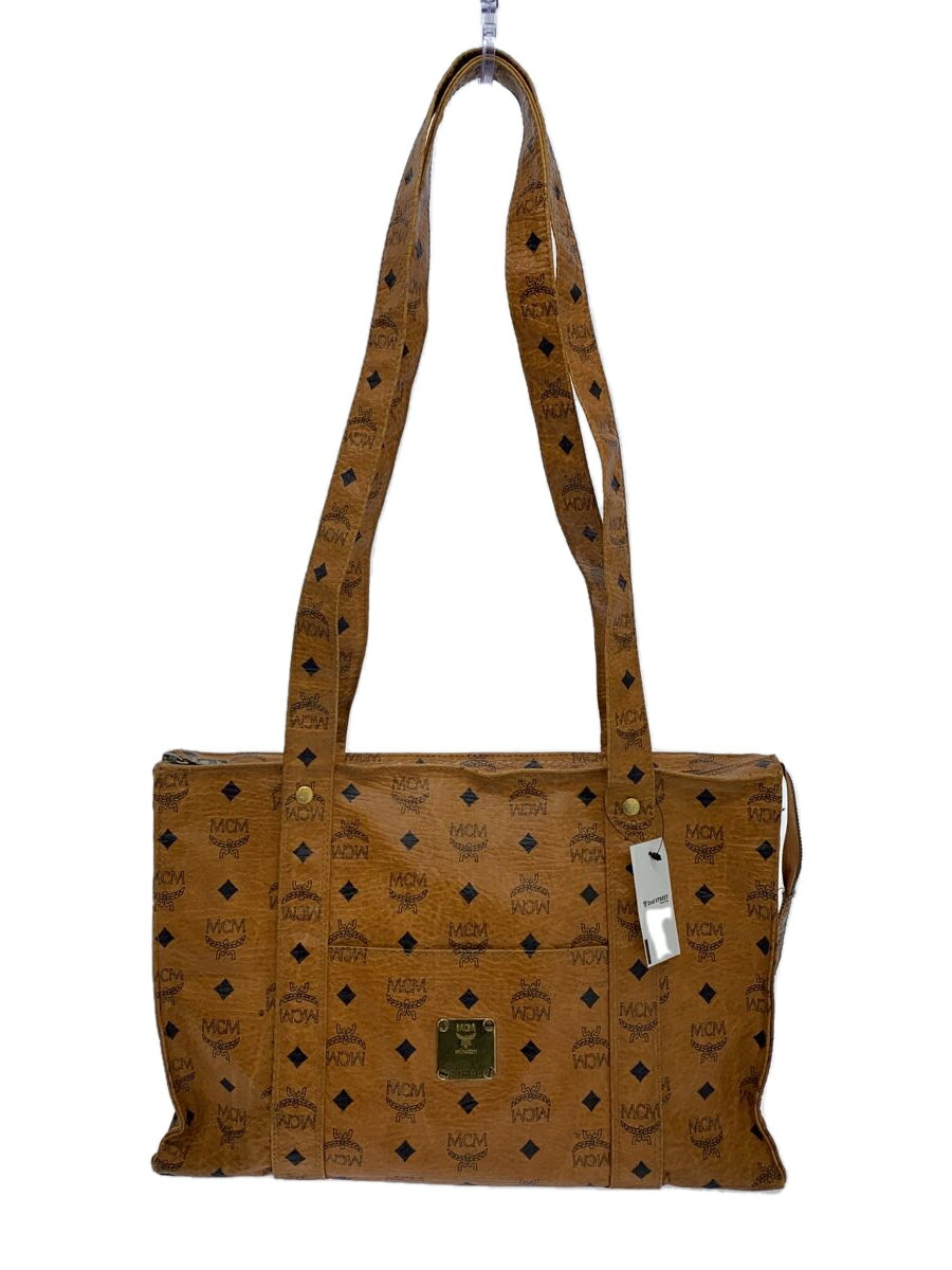 【中古】MCM◆トートバッグ/レザー/BRW/総柄【バッグ】