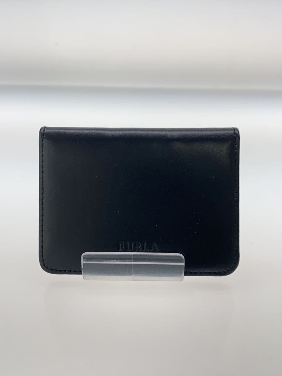 【中古】FURLA◆パスケース/レザー/BLK/無地/メンズ【服飾雑貨他】