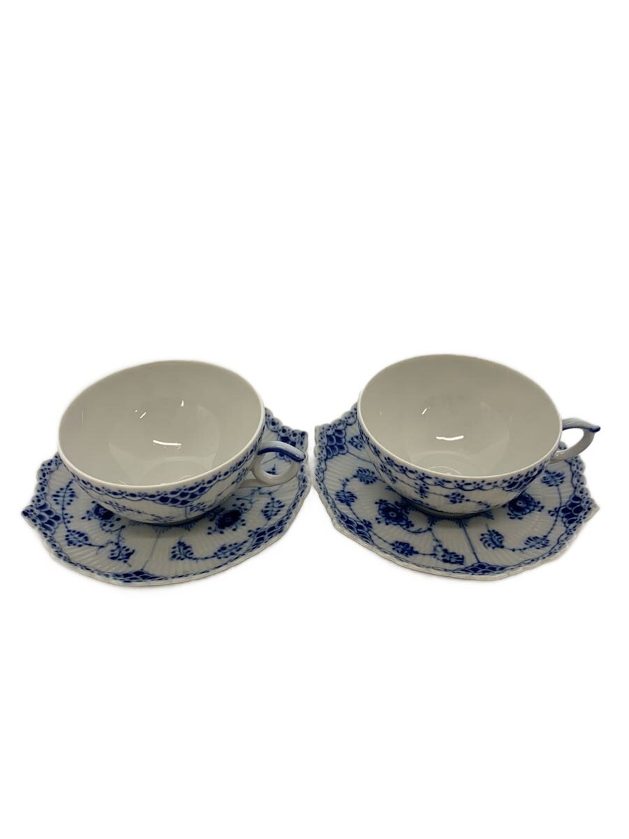 【中古】ROYAL COPENHAGEN◆ブルーフルーテッドフルレース/カップ&ソーサー/2客セット/1103080/1017227【キッチン用品】
