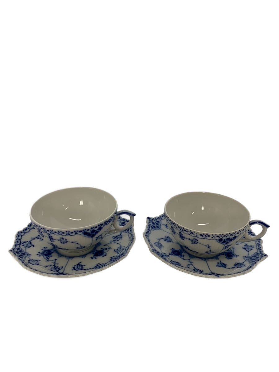 【中古】ROYAL COPENHAGEN◆ブルーフルーテッドフルレース/カップ&ソーサー/2客セット/1103080/1017227【キッチン用品】
