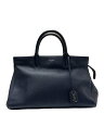 【中古】SAINT LAURENT◆カバリヴゴーシュ/トートバッグ/レザー/NVY/側面の淵割れ有り/内側使用感有【バッグ】
