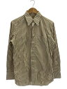 【中古】LEONARD◆長袖シャツ/--/コットン/BRW/ストライプ【メンズウェア】