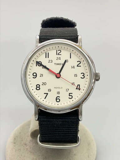 【中古】TIMEX◆クォーツ腕時計/アナログ/ナイロン/クリーム/ブラック/INDIGLO【服飾雑貨他】 【中古】TIMEX◆クォーツ腕時計/アナログ/ナイロン/クリーム/ブラック/INDIGLO【服飾雑貨他】