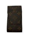 【中古】LOUIS VUITTON◆エテュイ・シガレット_モノグラム・キャンバス_BRW/レザー/BRW/総柄/メンズ【服飾雑貨他】
