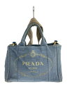 【中古】PRADA◆カナバトートバッグ/コットン/BLU/プリント/1bg439【バッグ】