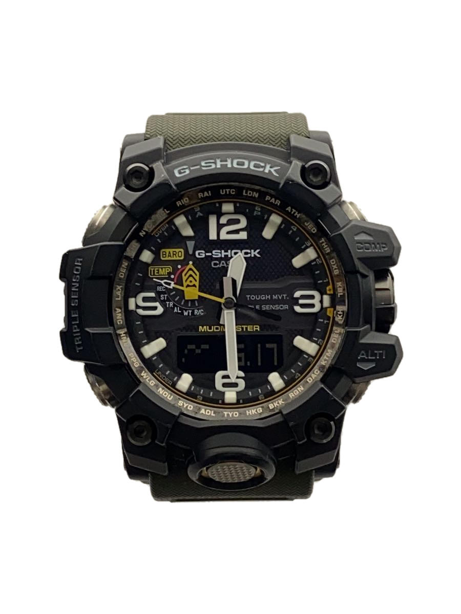 【中古】CASIO◆ソーラー腕時計・G-SHOCK/デジアナ/ラバー/BLK/KHK/SS【服飾雑貨他】