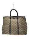 【中古】GUCCI◆トートバッグ_GGスプリーム/PVC/BEG【バッグ】