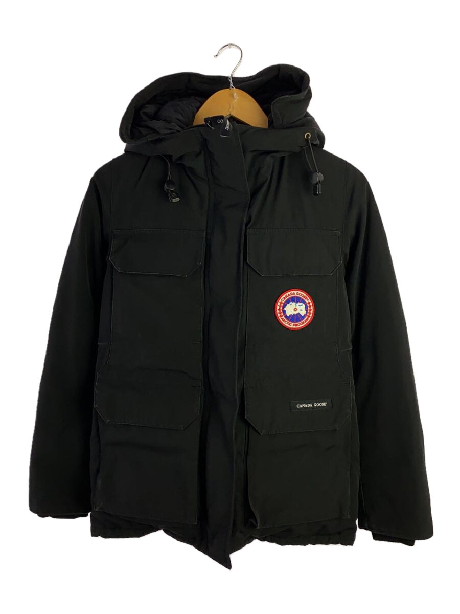 【中古】CANADA GOOSE◆ダウンジャケット/S/コットン/BLK/4572JL/シタデルパーカ/前身頃 袖周り状態考【レディースウェア】