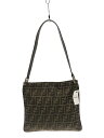 【中古】FENDI◆ショルダーバッグ/キャンバス/BRW/総柄【バッグ】