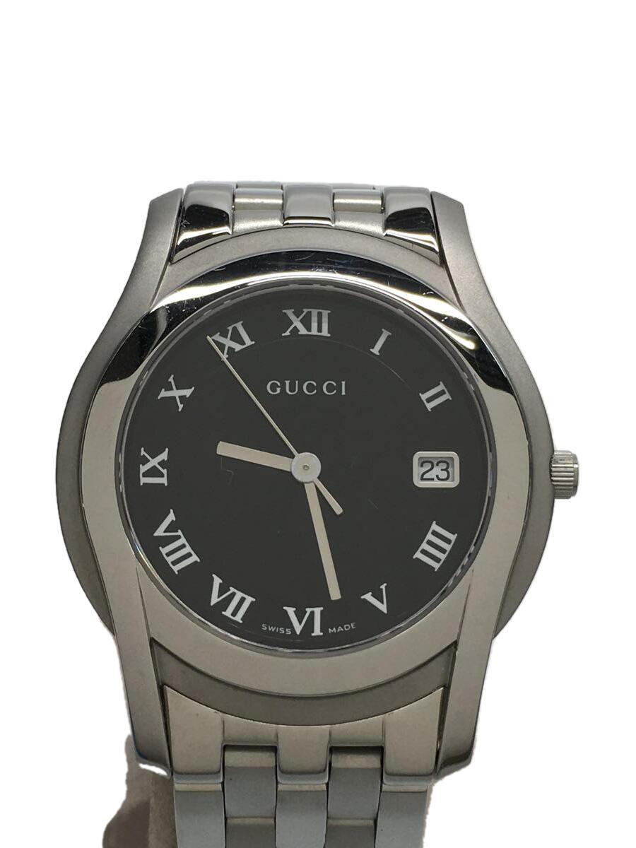 Y - 【中古】GUCCI◆クォーツ腕時計/アナログ/ステンレス/BLK/SLV/5505M【服飾雑貨他】