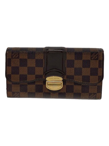 【中古】LOUIS VUITTON◆ポルト・フォイユ・システィナ_ダミエ・エベヌ_BRW/PVC/BRW/レディース【服飾雑貨他】 【中古】LOUIS VUITTON◆ポルト・フォイユ・システィナ_ダミエ・エベヌ_BRW/PVC/BRW/レディース【服飾雑貨他】
