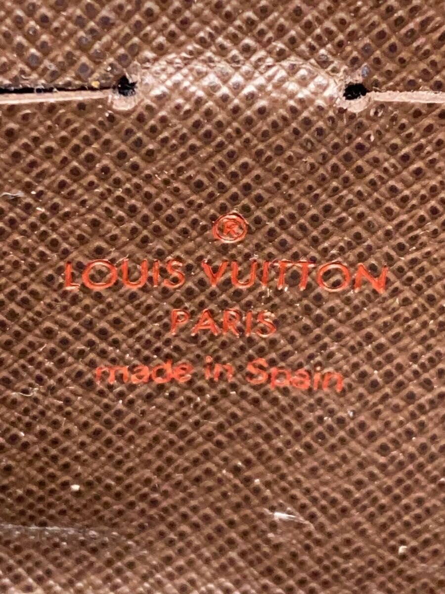 【中古】LOUIS VUITTON◆ポルト・フォイユ・システィナ_ダミエ・エベヌ_BRW/PVC/BRW/レディース【服飾雑貨他】