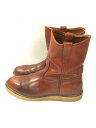 【中古】RED WING◆80s/VINTAGE/犬タグ/ペコスブーツ/レースアップブーツ/--/BRW/レザー【シューズ】