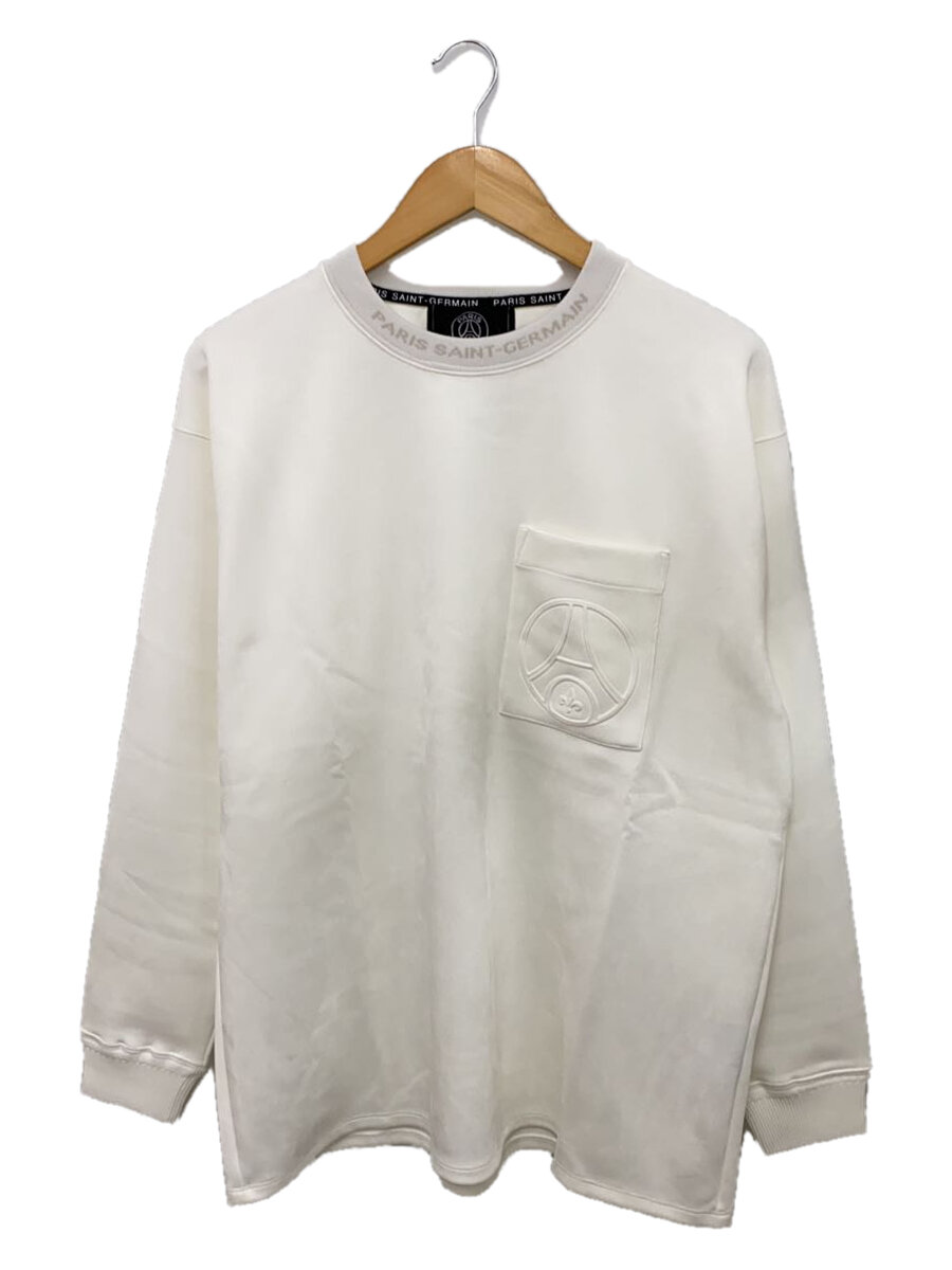【中古】PARIS SAINT-GERMAIN◆スウェット/L/ポリエステル/WHT/無地/20-070-340-0009-3-0【メンズウェア】