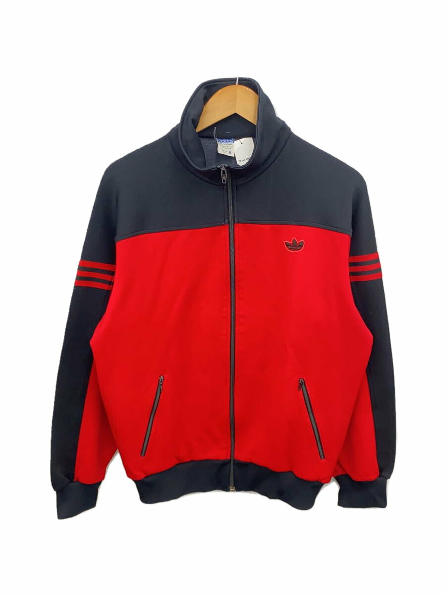 【中古】adidas◆ジャケット/6/ポリエステル/レッド/70s/デサント製【メンズウェア】
