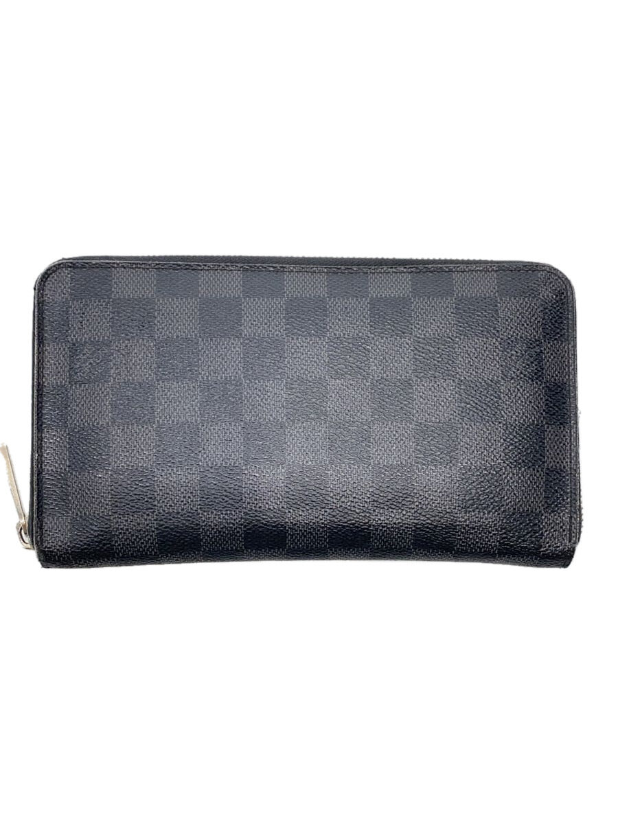 【中古】LOUIS VUITTON◆ジッピー・オーガナイザー_ダミエ・グラフィット_BLK/PVC/BLK/レディース【服飾雑貨他】